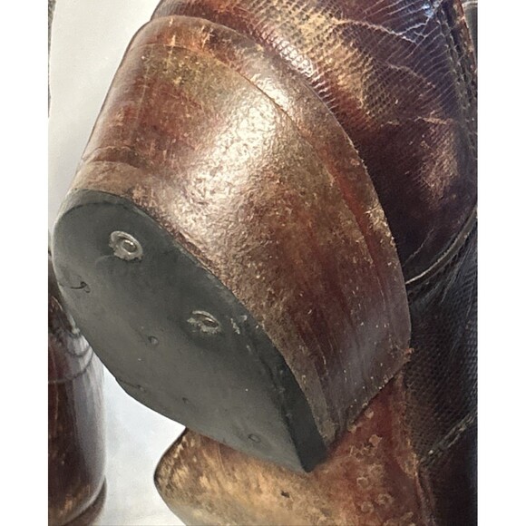 Vintage Dan Post Boots Mens 8.5 Teju Lizard Skin Brown Cowboy Western 6834 - Picture 8 of 12